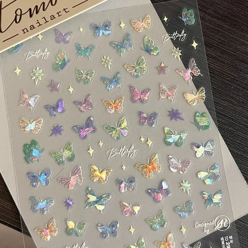 1/5sheets Colorful Butterfly Fairy Stickers Fashion Butterfly Wing