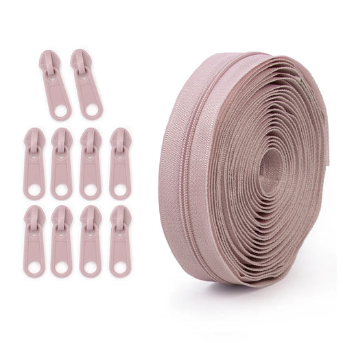 1 group = 4.5m zipper + 10 plastic zipper heads, 20 colors optional,