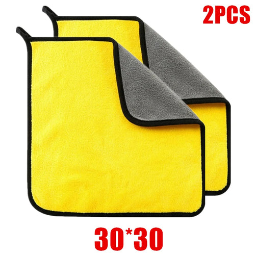1/2/6pcs Microfiber Cleaning Towel Thicken Soft Drying Cloth Car Body