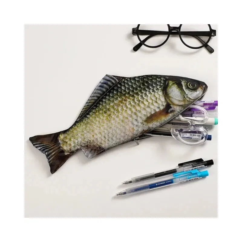 1pc Creative and Quirky Gift Simulated Fish Pen Bag Simulated Crucian