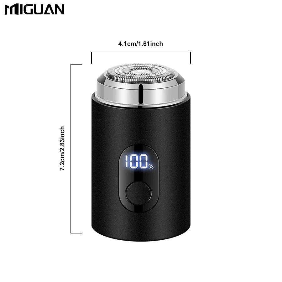 Compact Electric Shaver for Men - Digital Display, USB Fast Charging,