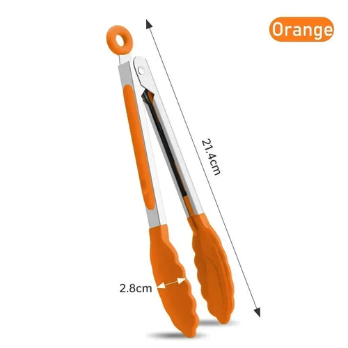 7 Inch Food Tongs Creative Non-slip BBQ Grilling Tongs Salad Bread