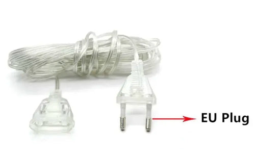 3M Power Extension Cord For EU Plug LED Holiday Light String Extension