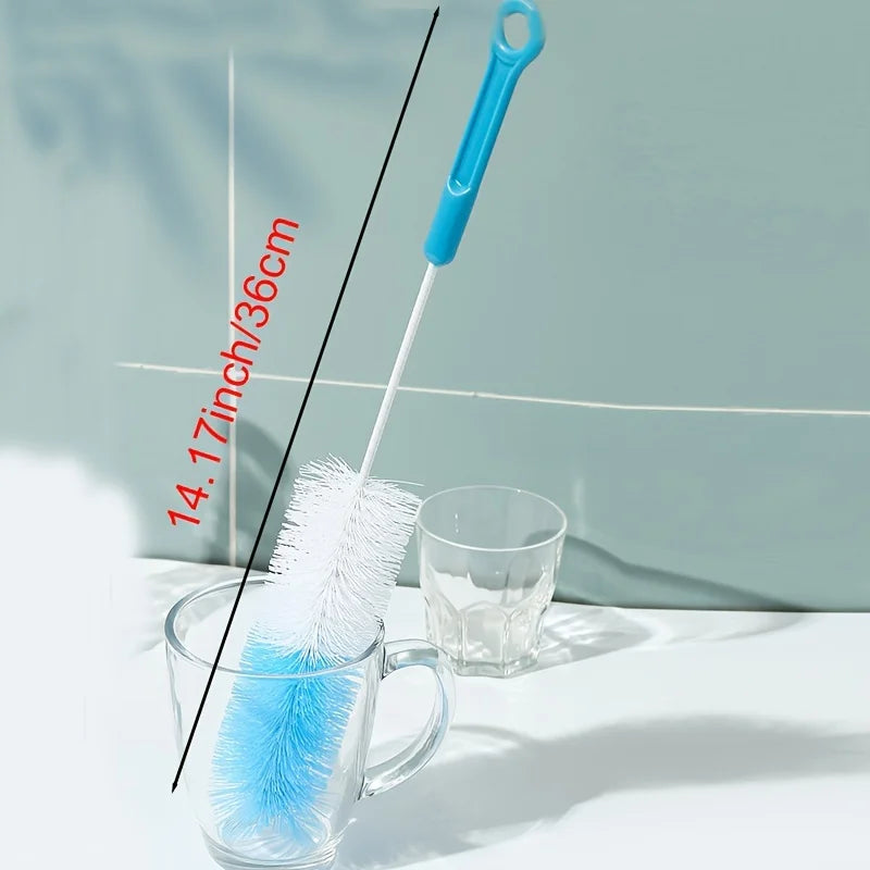 Long Handle Cup Brush,Kitchen Glass Bottle Cleaning Brush,Milk Bottle