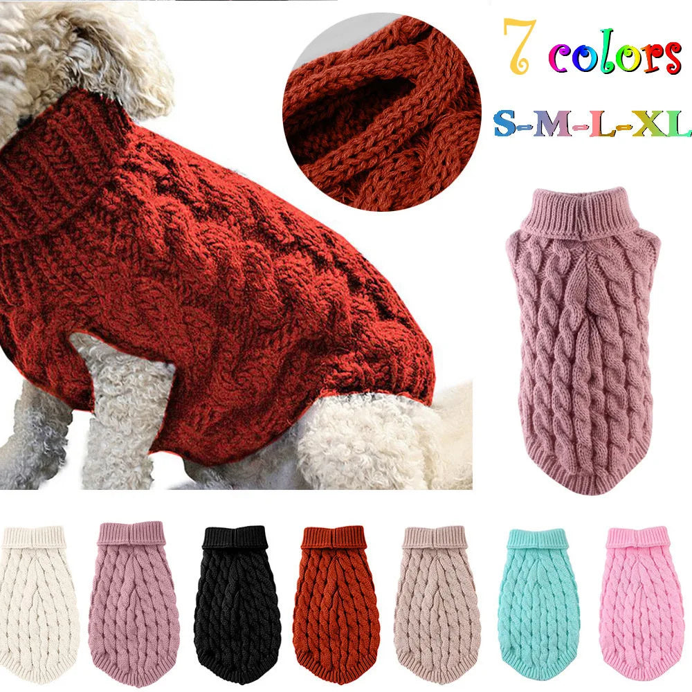 New Pet Small Pet Dog Clothes Sweater Fashion Autumn Winter Solid