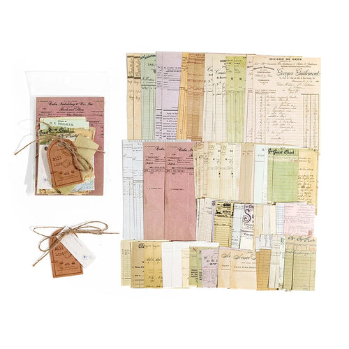 JIANQI 100pcs/pack Decor Scrapbook Vintage Materials Paper Combo Kit