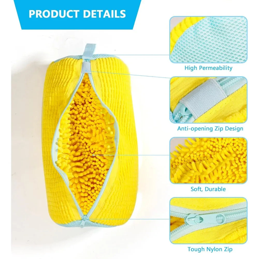 Durable Shoe Washing Machine Bag for All Shoe Types-Yellow with Blue
