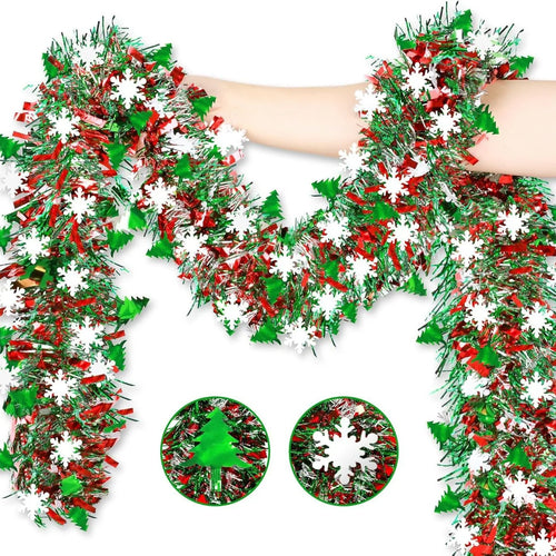 2M Christmas Snowflake Tinsel Garland Xmas Tree Decoration Christmas