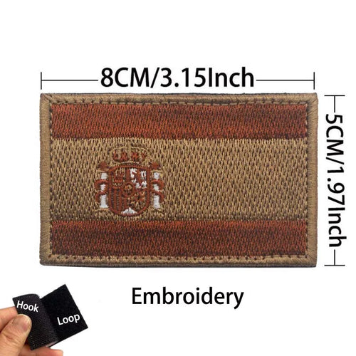 Infrared Reflective Patch Spanish Flag,Burgundy Cross Emblem Applique