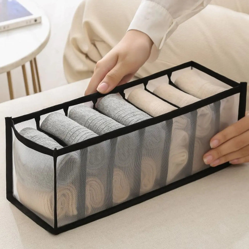1PC- Closet Organizer for Socks Home Separated Underwear Storage Box
