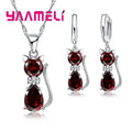 Real 925 Sterling Silver Color Jewelry Sets for Woman Girls Shining