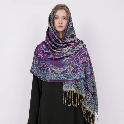 Bohemia Pashmina Hijab Scarf Long Muslim Cashmere Shawl Female Foulard