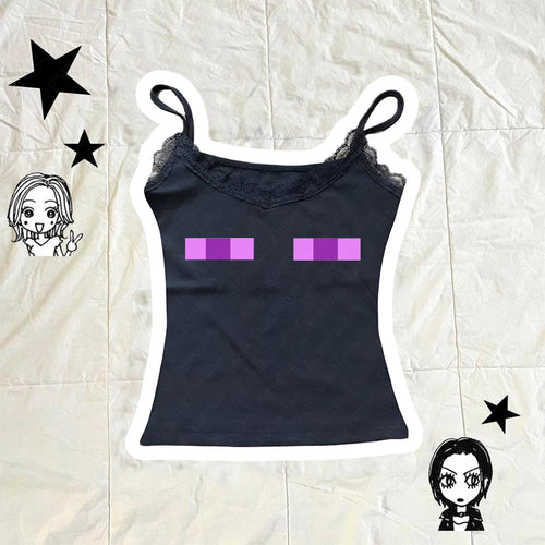 Women's Sleeveless Camisole Y2K Sexy Lace Streetwear Hip Hop Punk Rock