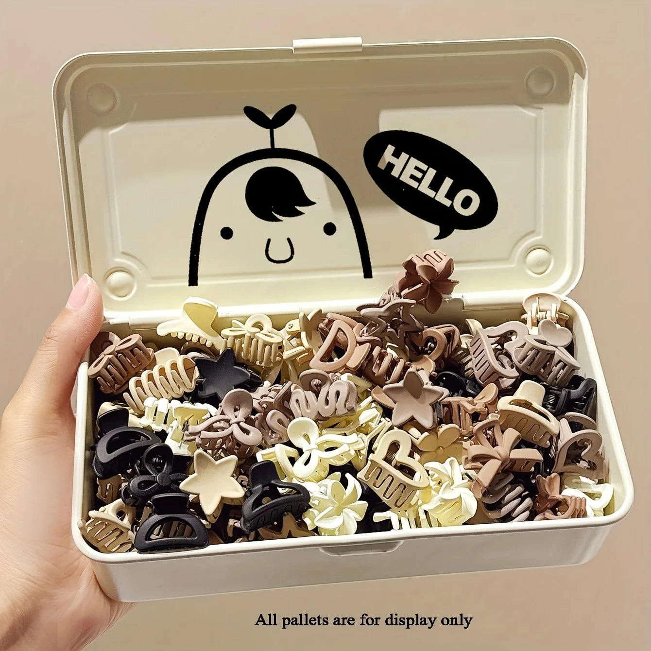 10/20/30pcs Beige Mixed Pack Small Clips, Cute Girl Accessories -