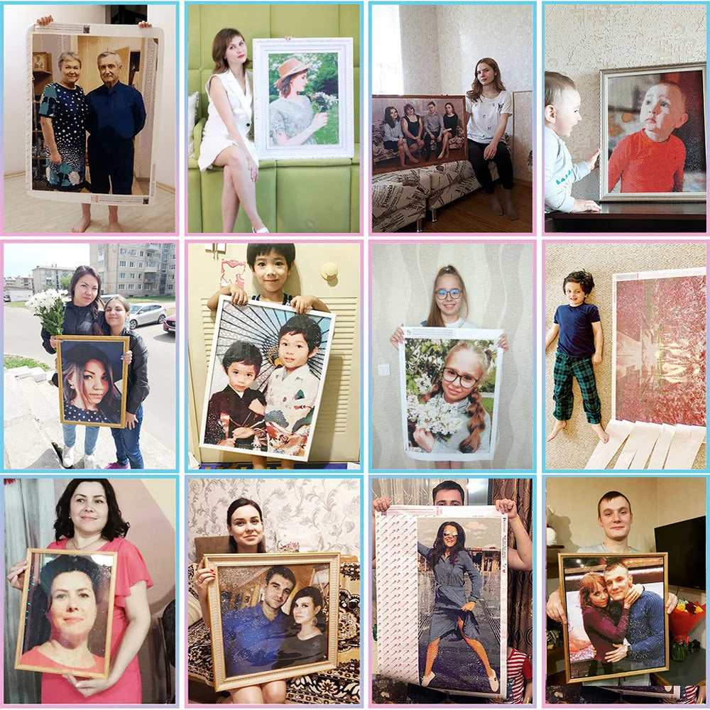 HUACAN Customizable Diamond Mosaic With Your Own Photo Diamond