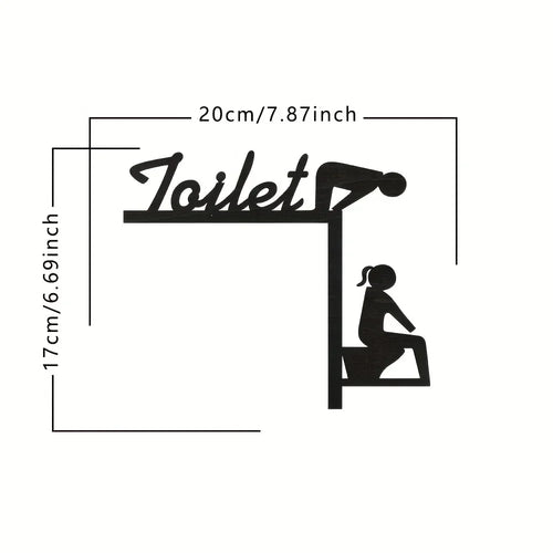1pc Modern Metal Toilet Door Sign - Stylish Thinking Room Wall