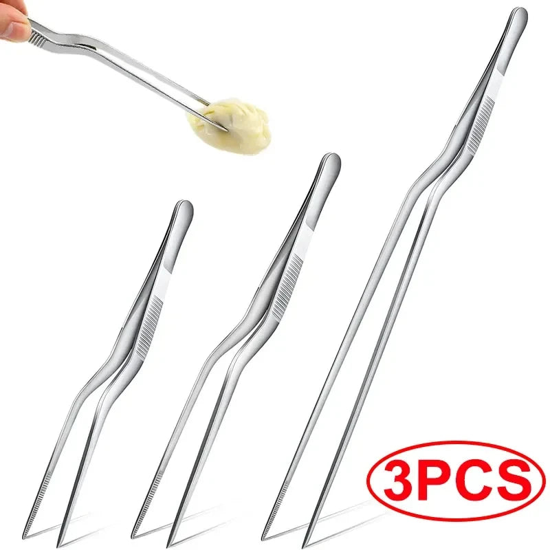 3/1Pcs Kitchen Tweezer Utensil BBQ Tweezer Food Clip Kitchen Bar Chief