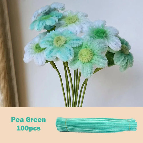 100pcs Colorful Chenille Stems Pipe Cleaners Plush Tinsel Stem Wired