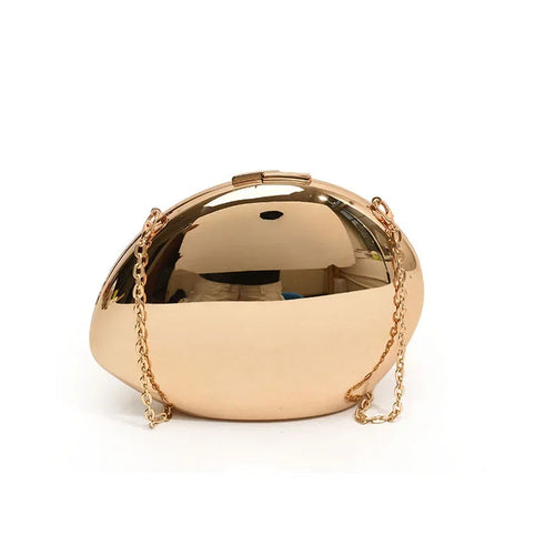 Designer Acrylic Shell Shape Clutch Bag Gold Silver Women Evening