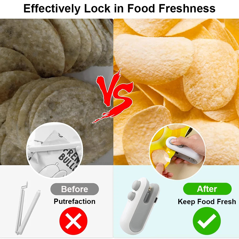 Sealing Machine Rechargable 2 In 1 Bag Mini Heat Sealer Storage Bag