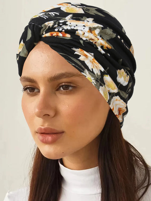 2024 New Leopard Print Women Hijabs Turban Hats Head Wraps Soft