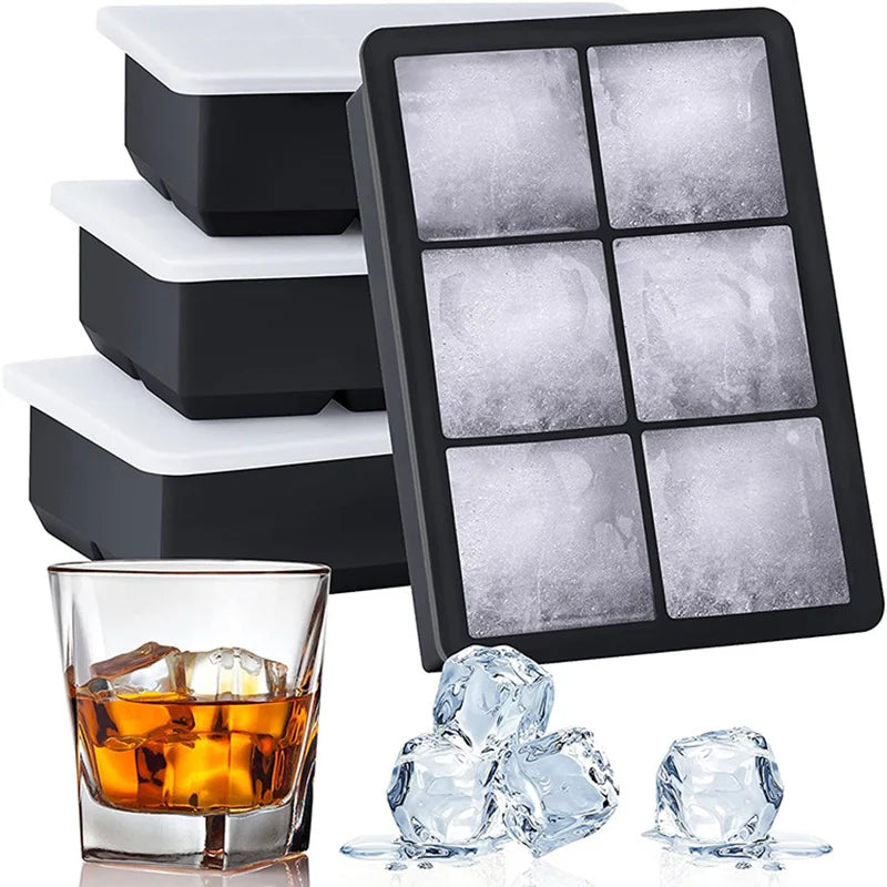 4/6/8/15 Grid Big Ice Tray Mold Giant Jumbo Large Food Grade Silicone