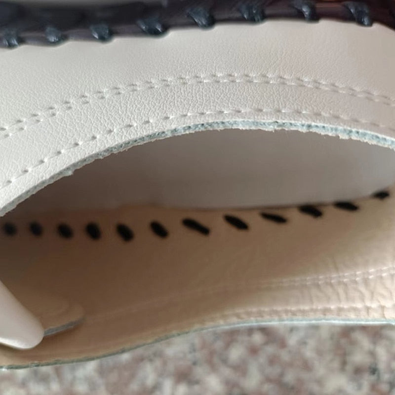 Sneakers Women Shoes Platform Loafers Lace Up Leather Flat Slip-on New