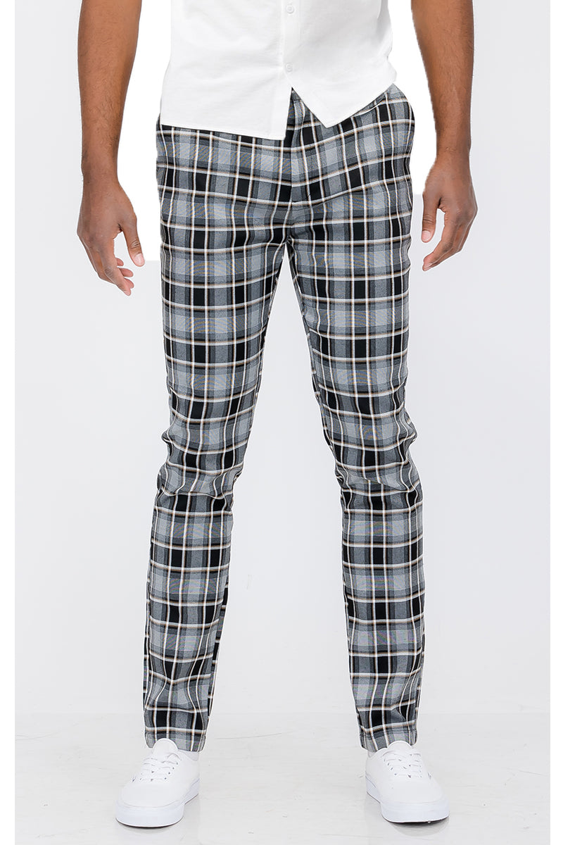 Plaid Slim Fit Trouser Pants SR012