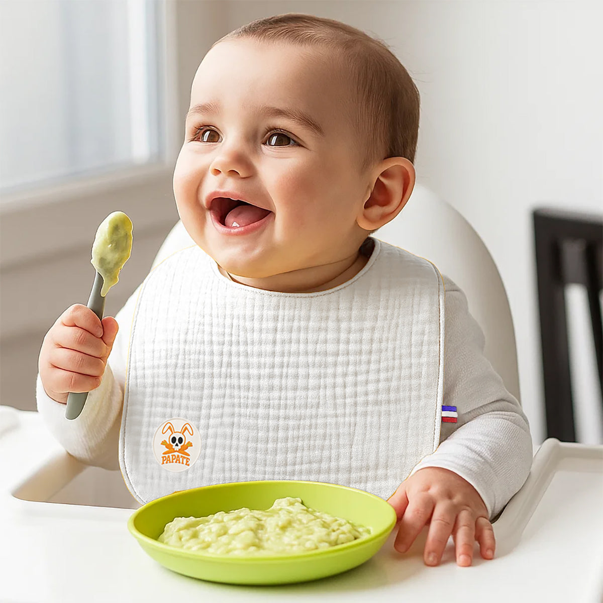 Organic Cotton Bib - White