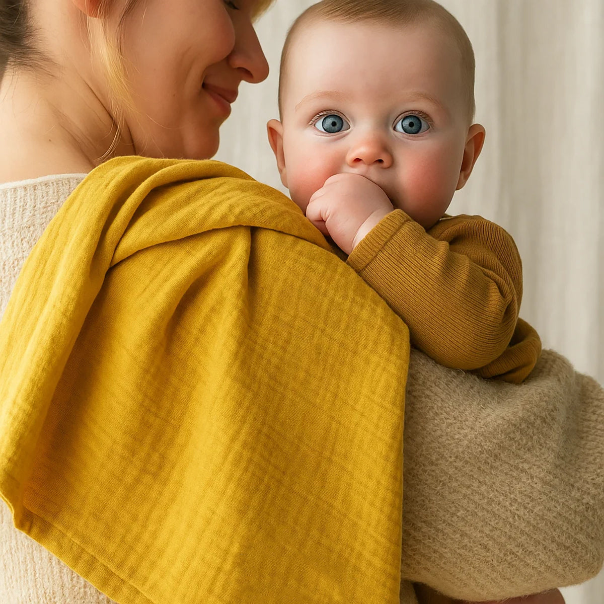 Maxi Organic Cotton Swaddles - Honey